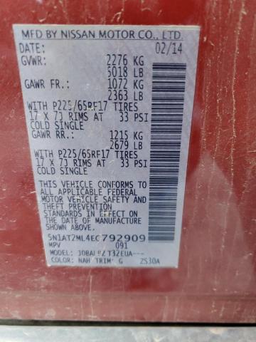 2014 Nissan Rogue S VIN: 5N1AT2ML4EC792909 Lot: 49419554