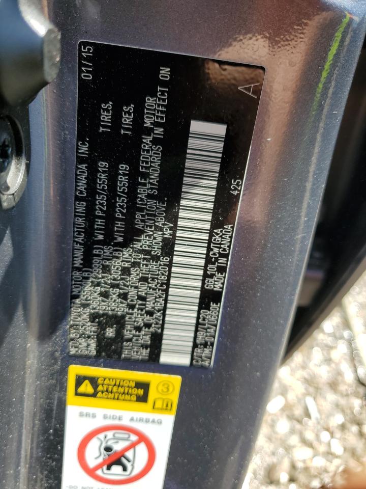 2T2ZK1BA2FC182016 2015 Lexus Rx 350