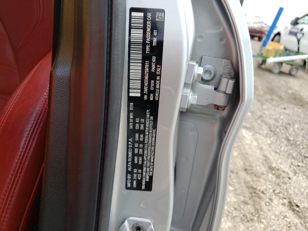 ZARFAEEN9J7597611 2018 Alfa Romeo Giulia Ti Q4