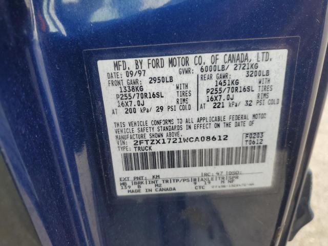 2FTZX1721WCA08612 1998 Ford F150