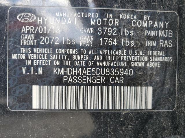 2013 Hyundai Elantra Gls VIN: KMHDH4AE5DU835940 Lot: 49250724