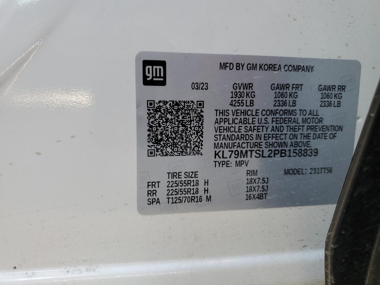 KL79MTSL2PB158839 2023 Chevrolet Trailblazer Rs