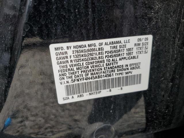 2010 Honda Pilot Ex VIN: 5FNYF4H45AB014561 Lot: 52034634