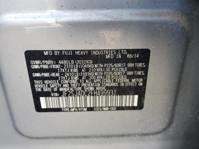 2015 Subaru Forester 2.5I Premium VIN: JF2SJADC2FH499931 Lot: 49735364