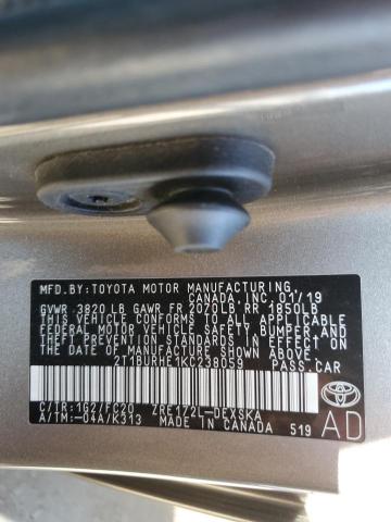 2019 TOYOTA COROLLA L - 2T1BURHE1KC238059