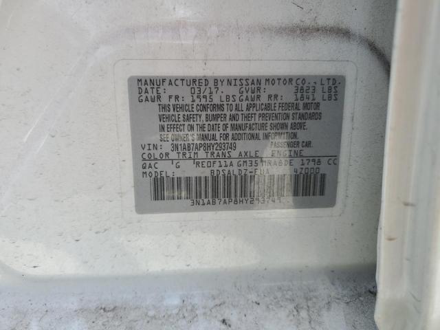 2017 Nissan Sentra S VIN: 3N1AB7AP8HY293749 Lot: 50728014