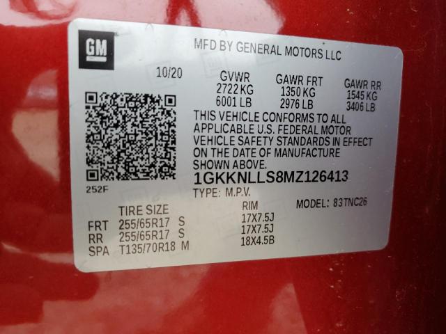 2021 GMC Acadia At4 VIN: 1GKKNLLS8MZ126413 Lot: 39253016