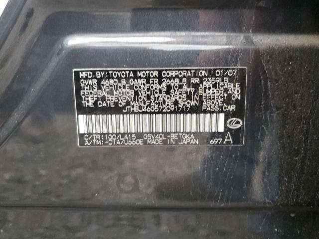 2007 Lexus Es 350 VIN: JTHBJ46G572091717 Lot: 47879414