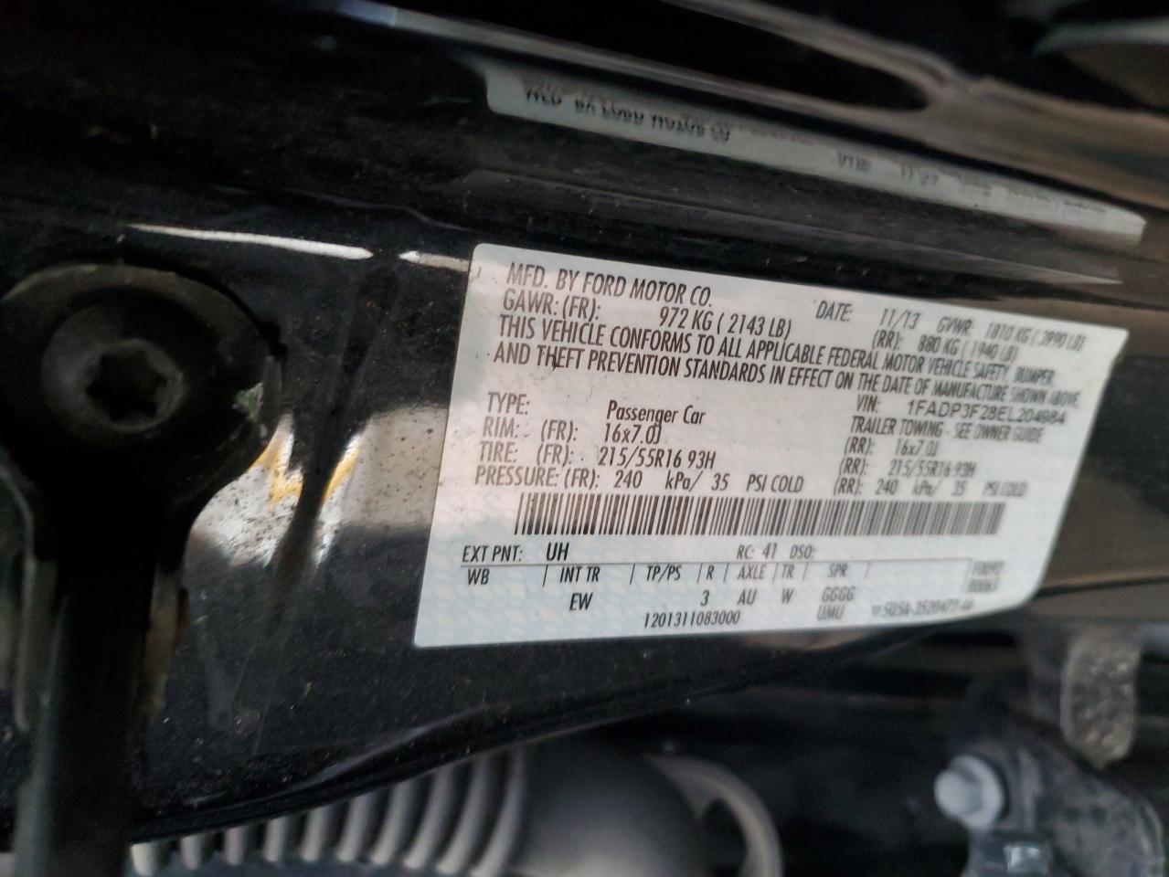 1FADP3F28EL204984 2014 Ford Focus Se