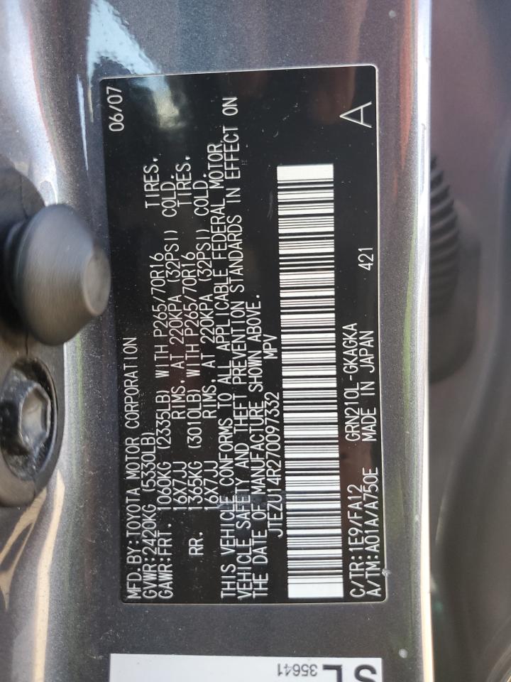 JTEZU14R270097332 2007 Toyota 4Runner Sr5