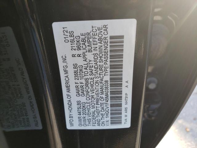 2021 Honda Accord Sport Se VIN: 1HGCV1F45MA038338 Lot: 50828714