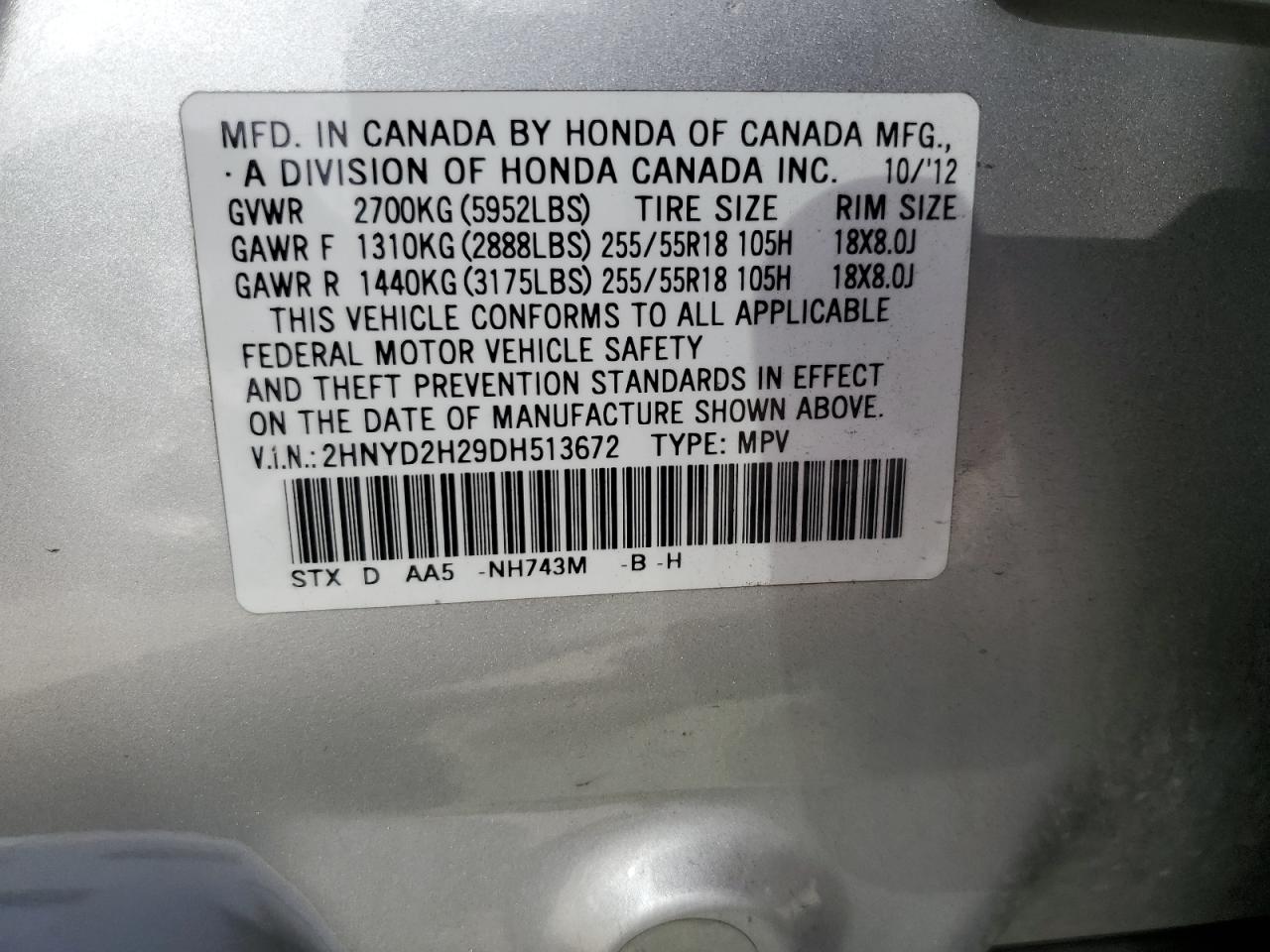 2HNYD2H29DH513672 2013 Acura Mdx