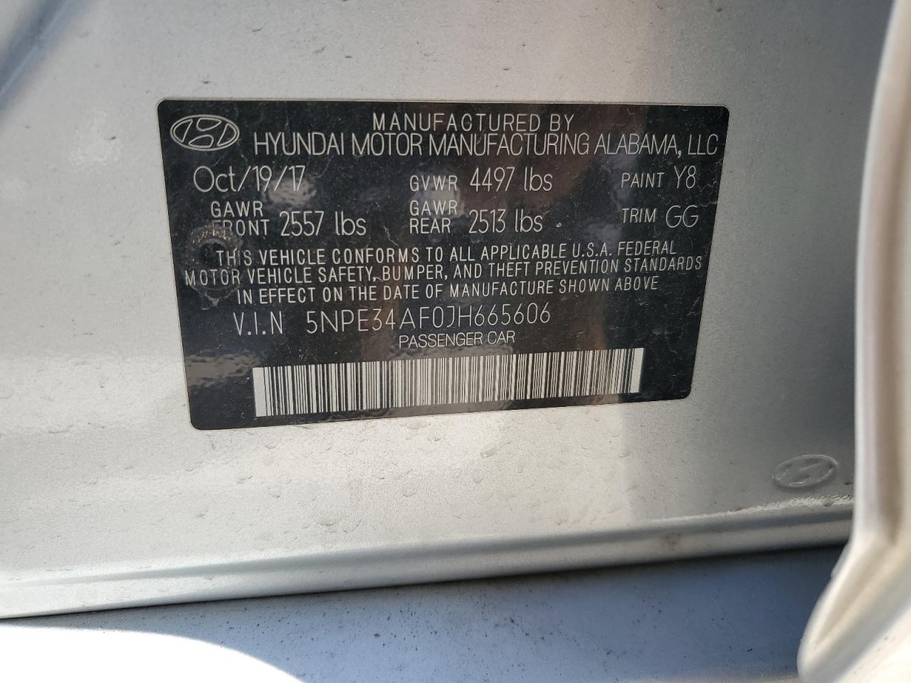 5NPE34AF0JH665606 2018 Hyundai Sonata Sport