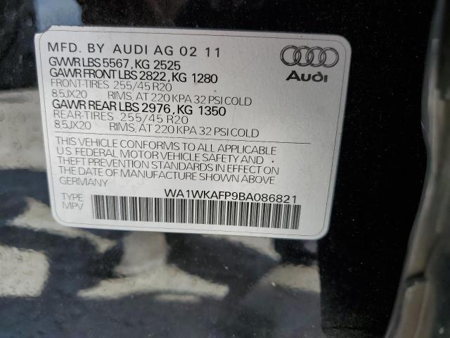 2011 Audi Q5 Prestige VIN: WA1WKAFP9BA086821 Lot: 52185074