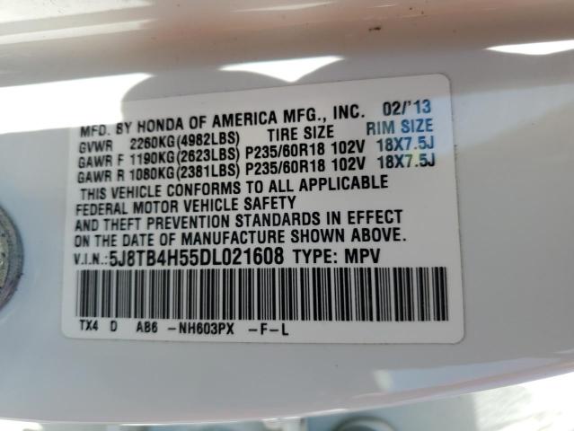 2013 Acura Rdx Technology VIN: 5J8TB4H55DL021608 Lot: 51247054