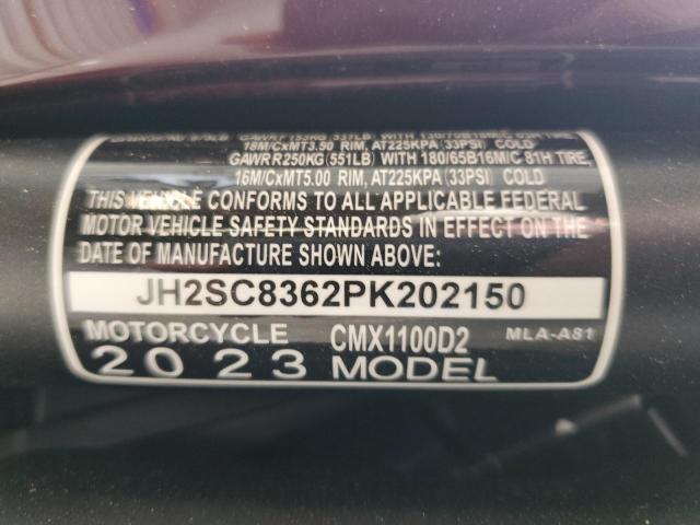2023 HONDA CMX1100 T JH2SC8362PK202150