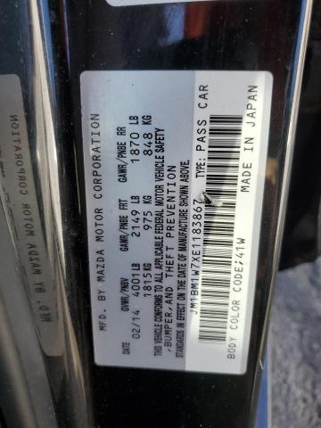 2014 Mazda 3 Grand Touring VIN: JM1BM1W7XE1183867 Lot: 51739984