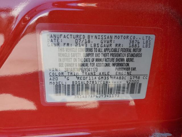 2018 Nissan Sentra S VIN: 3N1AB7AP6JY341173 Lot: 51073514