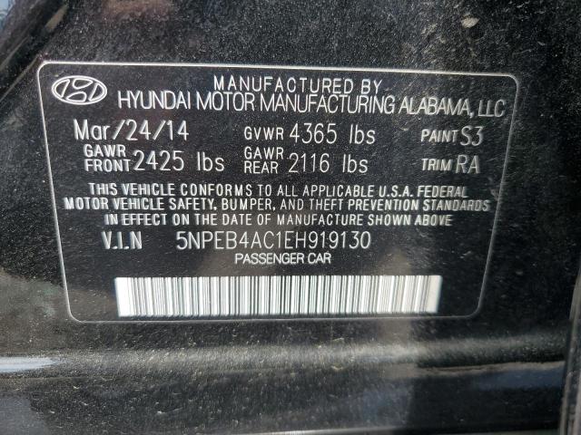 2014 Hyundai Sonata Gls VIN: 5NPEB4AC1EH919130 Lot: 51807054
