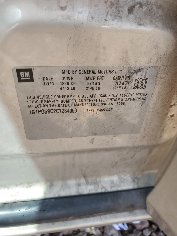 1G1PG5SC2C7234059 2012 Chevrolet Cruze Lt