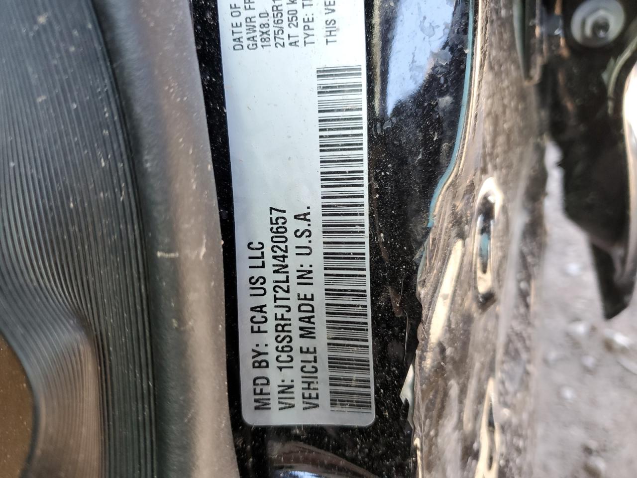 1C6SRFJT2LN420657 2020 Ram 1500 Laramie