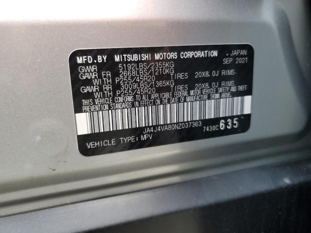 2022 Mitsubishi Outlander Sel VIN: JA4J4VA80NZ037363 Lot: 52642524