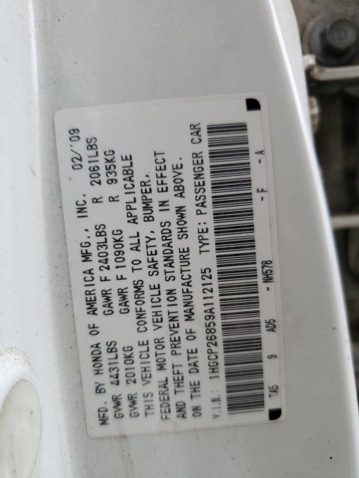 1HGCP26859A112125 2009 Honda Accord Exl
