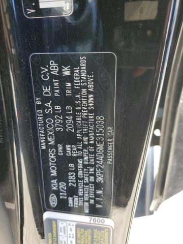 2021 Kia Forte Fe VIN: 3KPF24AD6ME315038 Lot: 50669274