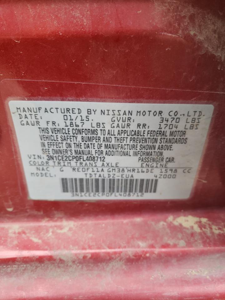 3N1CE2CP0FL408712 2015 Nissan Versa Note S