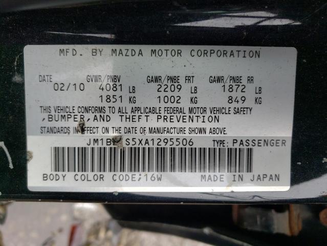 2010 Mazda 3 S VIN: JM1BL1S5XA1295506 Lot: 52391554