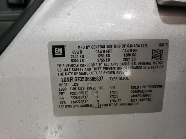 2013 Chevrolet Equinox Ltz VIN: 2GNFLGE35D6305897 Lot: 50532394