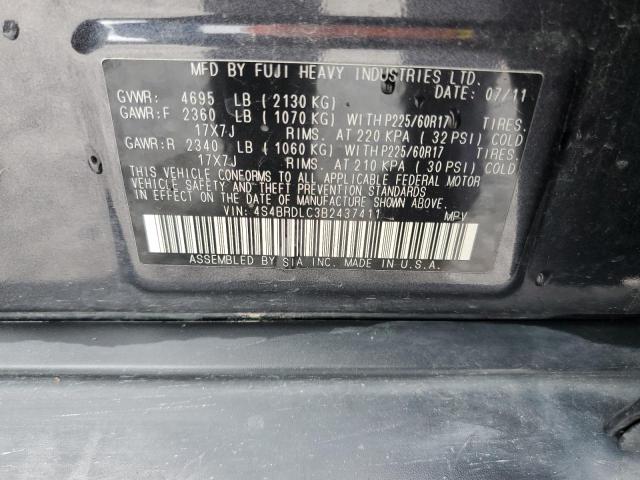 2011 Subaru Outback 3.6R Limited VIN: 4S4BRDLC3B2437411 Lot: 50978594