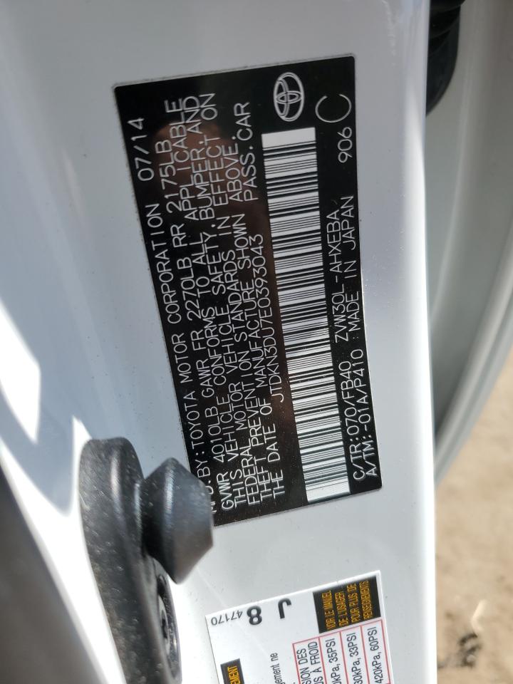 JTDKN3DU7E0393043 2014 Toyota Prius