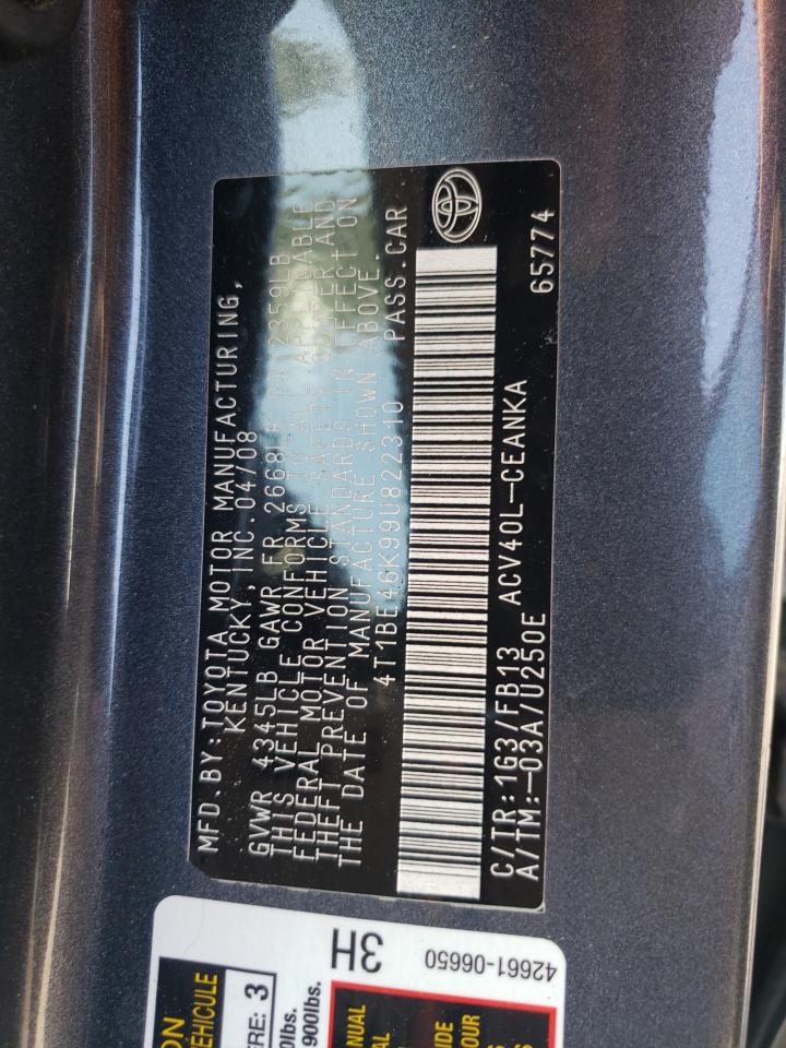 4T1BE46K99U822310 2009 Toyota Camry Base