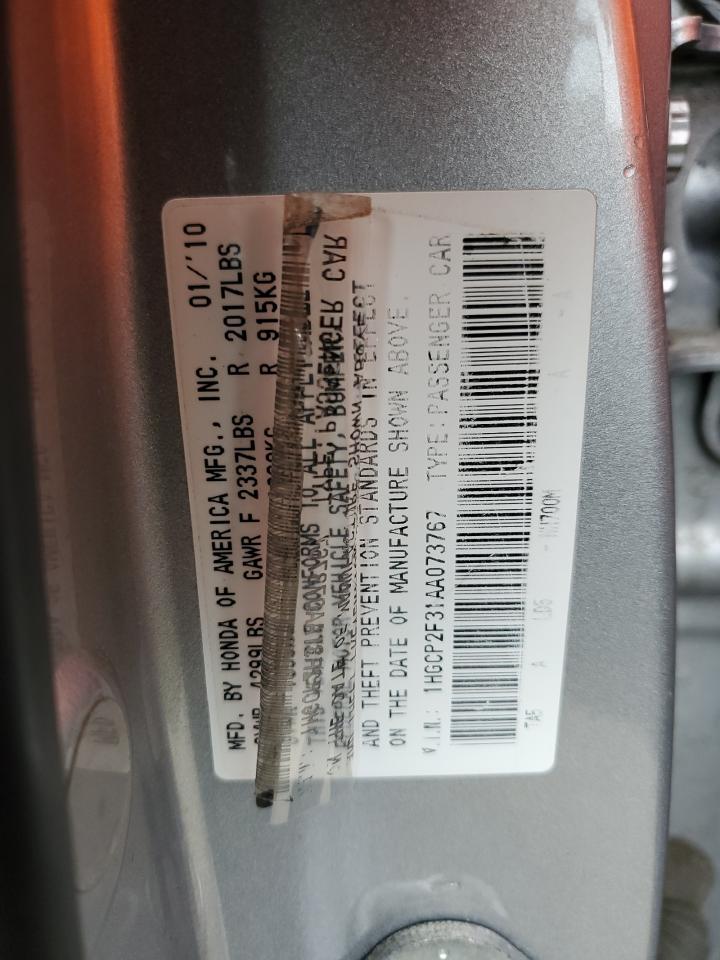 1HGCP2F31AA073767 2010 Honda Accord Lx