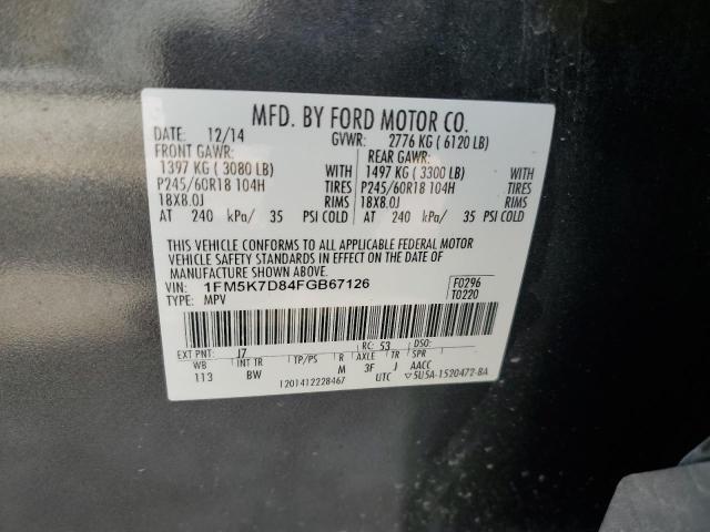 2015 FORD EXPLORER X 1FM5K7D84FGB67126  52745744