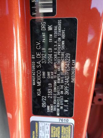 2023 Kia Forte Lx VIN: 3KPF24AD7PE543229 Lot: 54021604