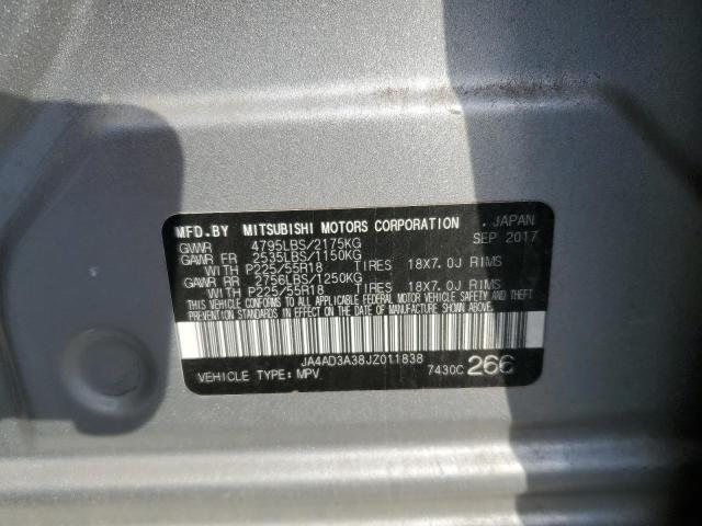 2018 Mitsubishi Outlander Se VIN: JA4AD3A38JZ011838 Lot: 51091724