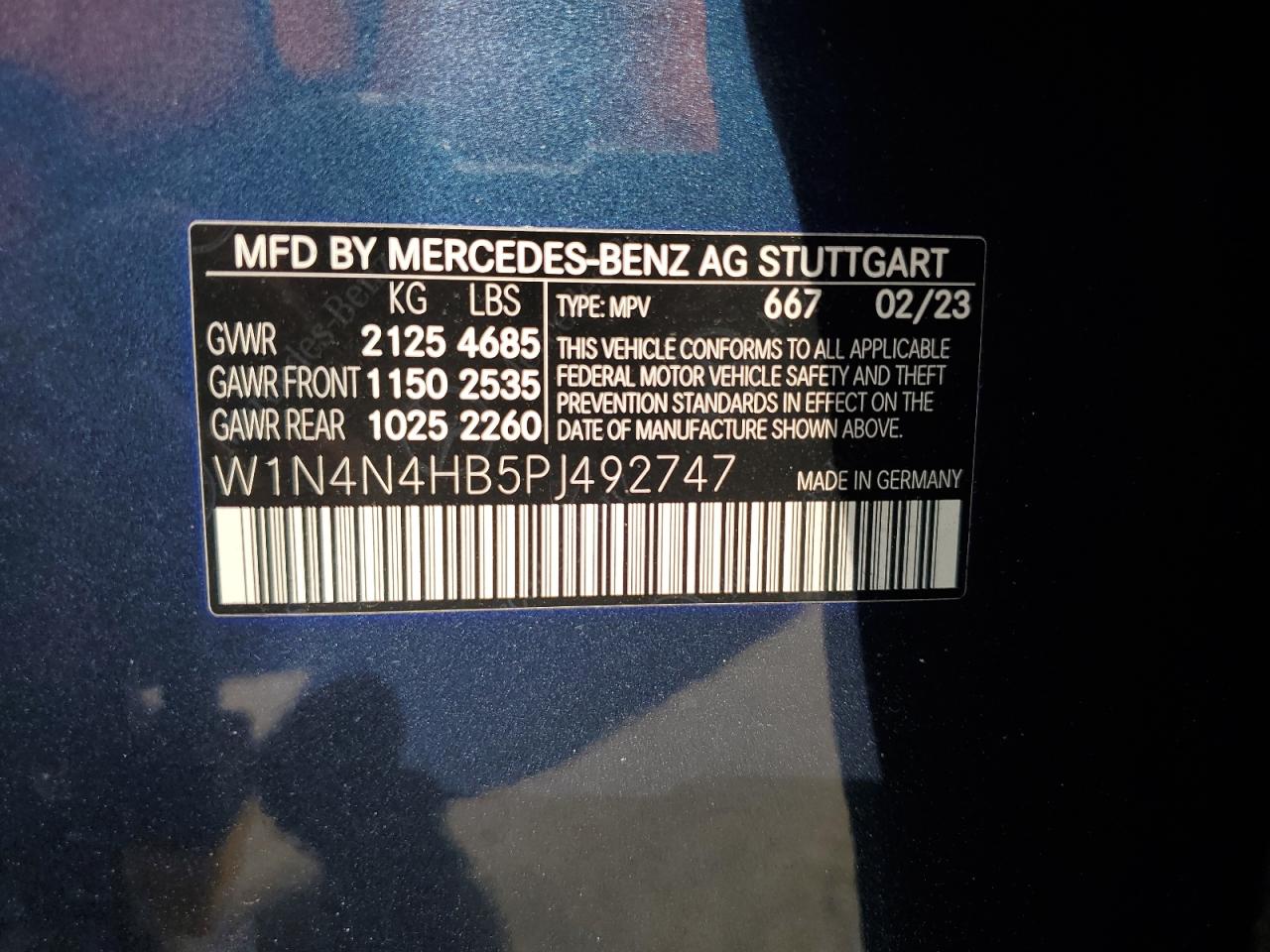 W1N4N4HB5PJ492747 2023 Mercedes-Benz Gla 250 4Matic