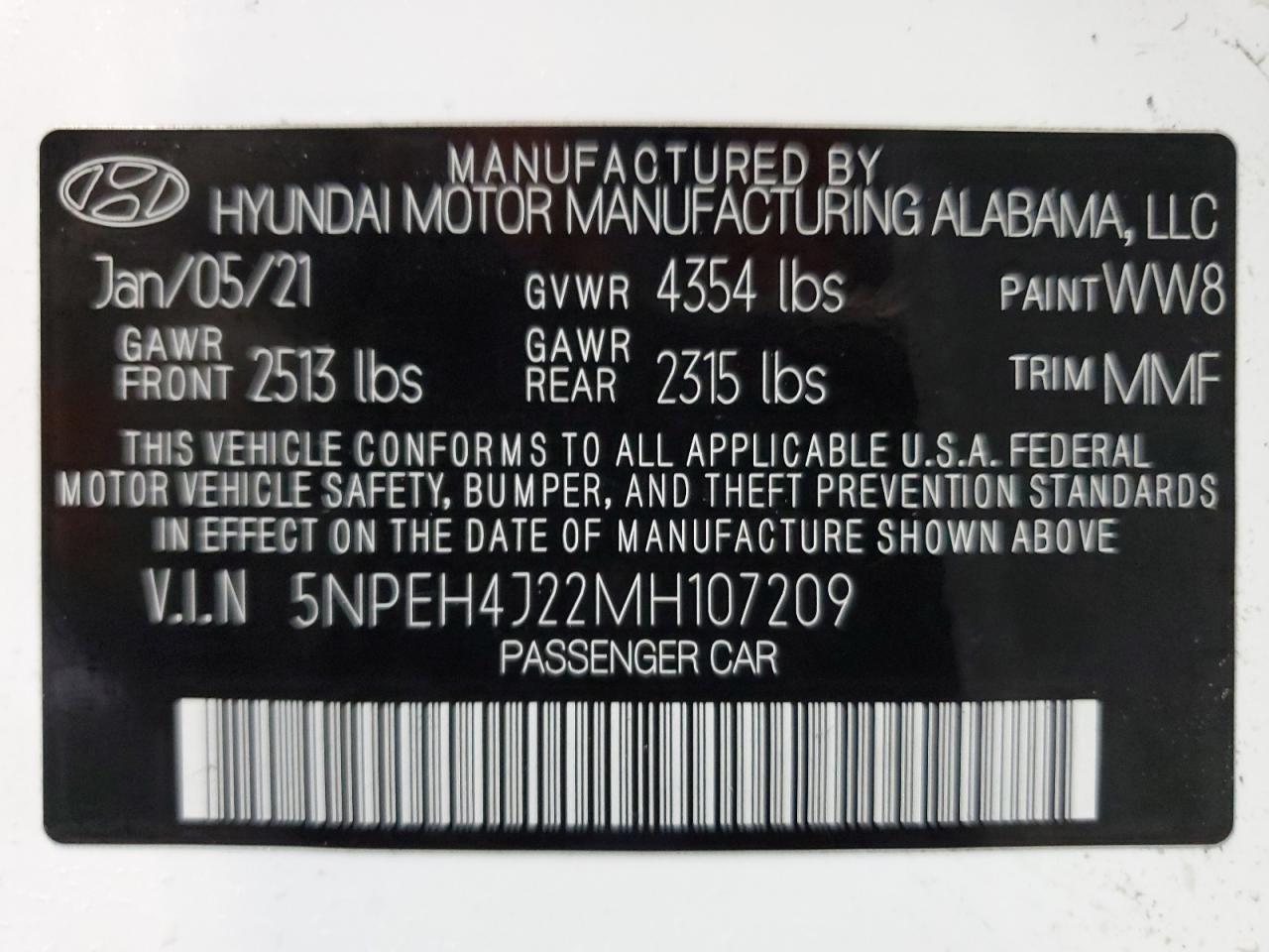 5NPEH4J22MH107209 2021 Hyundai Sonata Limited