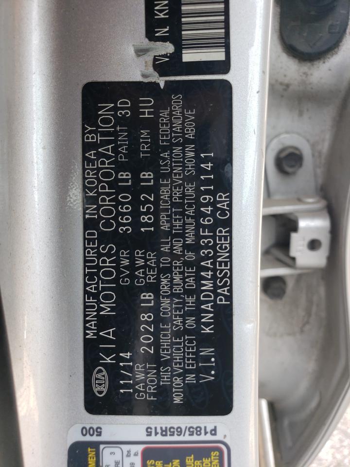 KNADM4A33F6491141 2015 Kia Rio Lx