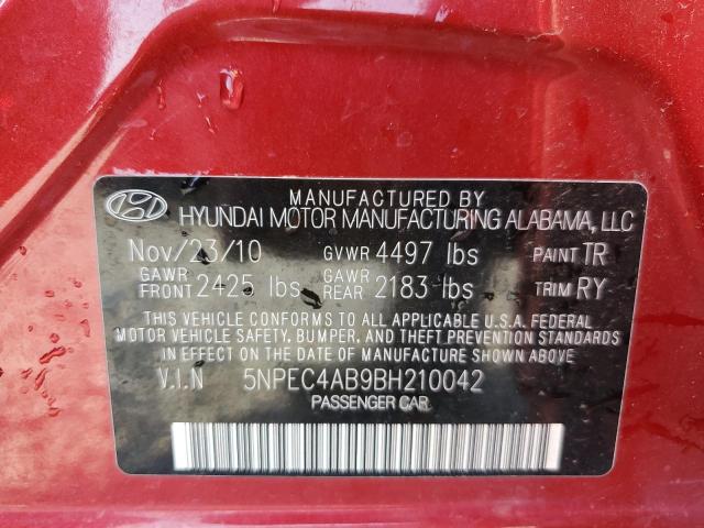 2011 Hyundai Sonata Se VIN: 5NPEC4AB9BH210042 Lot: 51635044