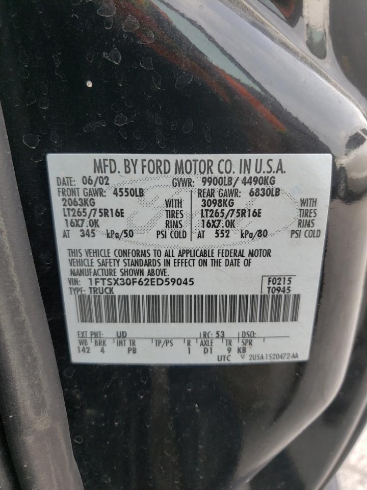 1FTSX30F62ED59045 2002 Ford F350 Srw Super Duty