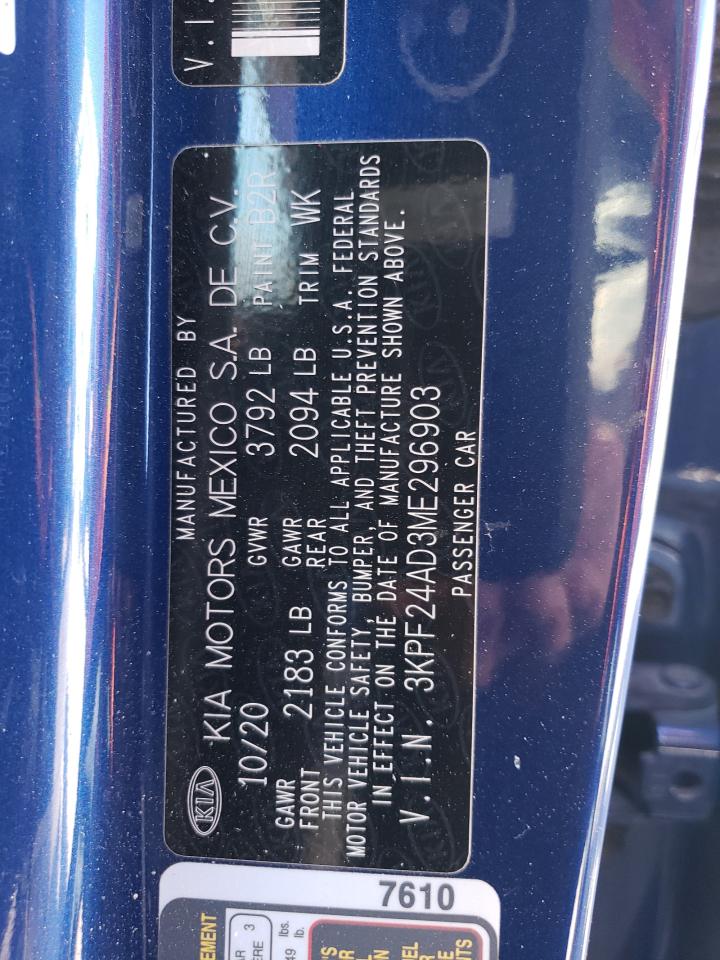 3KPF24AD3ME296903 2021 Kia Forte Fe