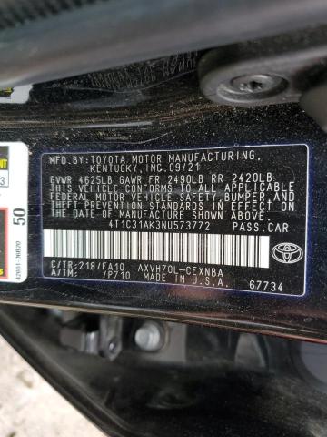 VIN 4T1C31AK3NU573772 2022 Toyota Camry, LE no.12