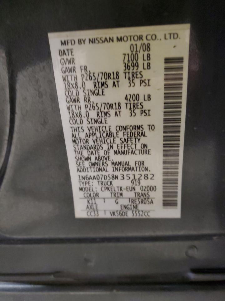 1N6AA07D58N351282 2008 Nissan Titan Xe