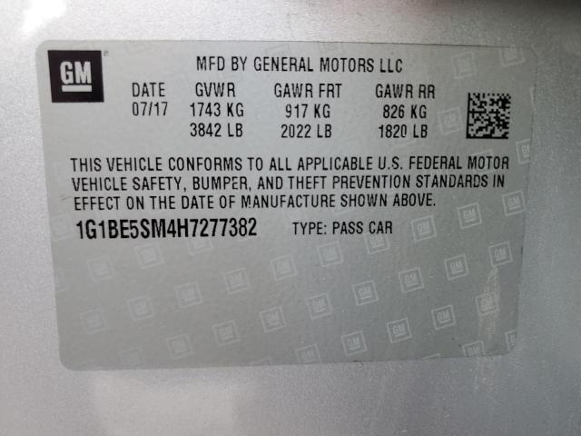 2017 Chevrolet Cruze Lt VIN: 1G1BE5SM4H7277382 Lot: 51004854