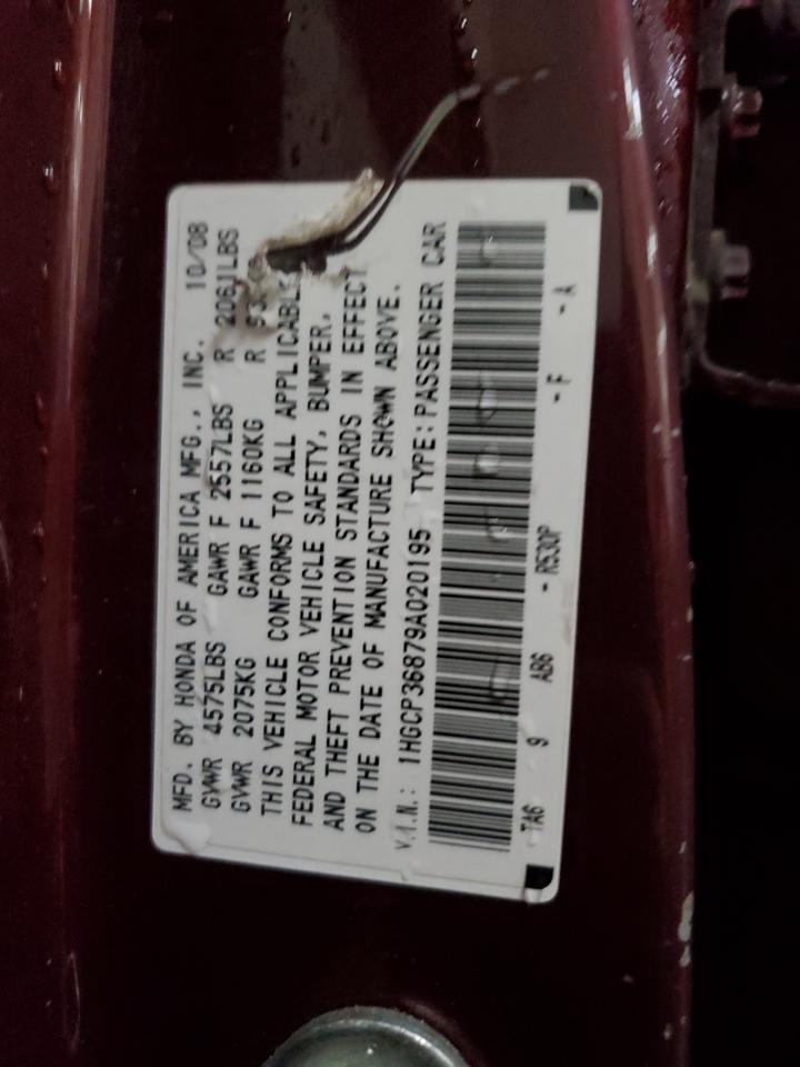 1HGCP36879A020195 2009 Honda Accord Exl