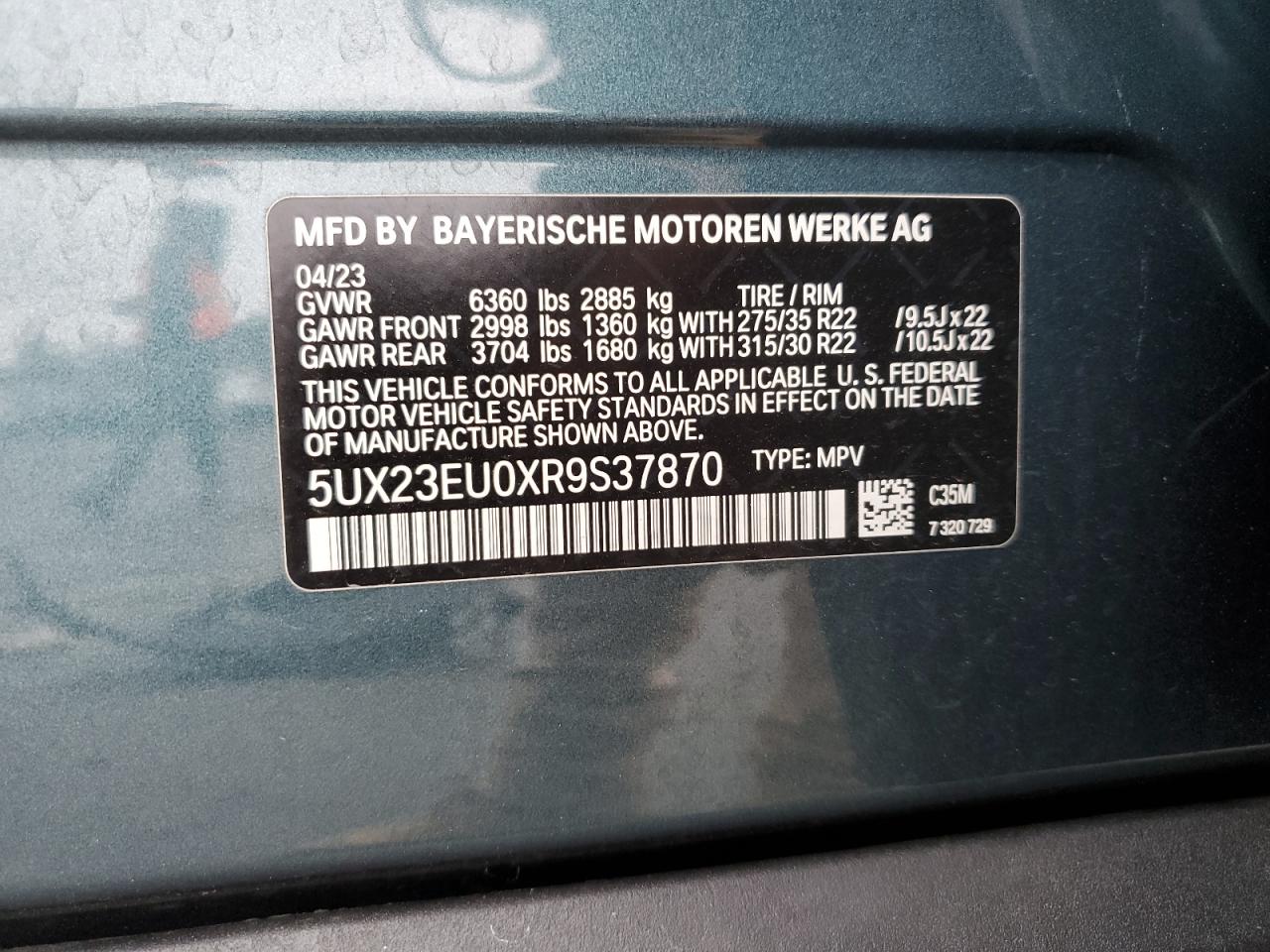 5UX23EU0XR9S37870 2024 BMW X5 xDrive40I