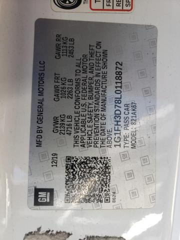 2020 CHEVROLET CAMARO SS - 1G1FH3D78L0118872